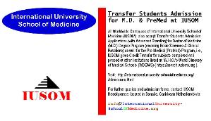 Transfer Students Admissions for Doctor of Medicine (M.D.) Degree & Pre-Medical (PreMed) Program at IUSOM Worldwide Campuses